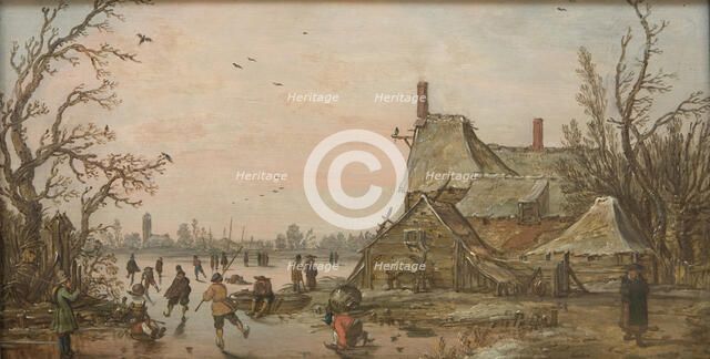 Winter Scene at a Farm, 1623-1626. Creators: Jan van Goyen, Esaias van de Velde.