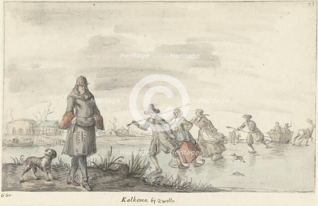 Winter scene at De Kalkoven in Zwolle, 1661-1693. Creator: Gerrit Grasdorp.