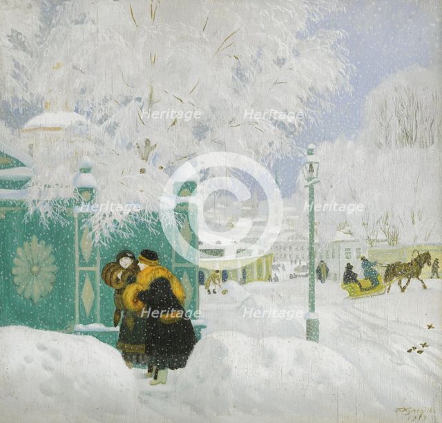 Winter Scene. Artist: Kustodiev, Boris Michaylovich (1878-1927)