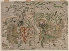 Winter Scene from the Romance of the Three Kingdoms, c. 1790. Creator: Kitagawa Utamaro (Japanese, 1753?-1806)