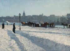 Winter Scene from the Stockholm Waterfront , 1899. Creator: Alfred Bergström