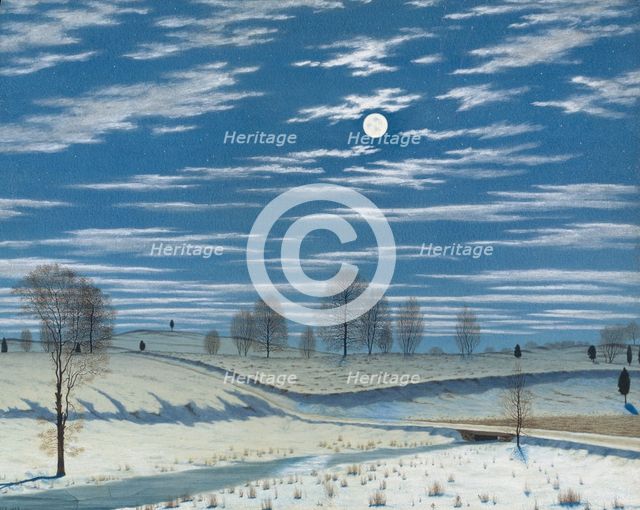 Winter Scene in Moonlight, 1869. Creator: Henry Farrer.