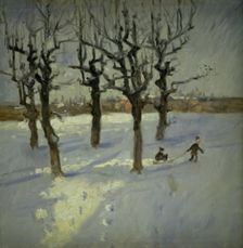 Winter Scene in a Suburb of Copenhagen, 1889-1899. Creator: Fridolin Johansen