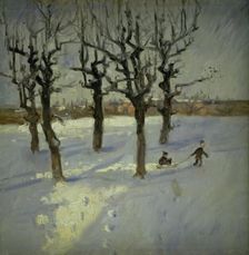 Winter Scene in a Suburb of Copenhagen, 1889-1899. Creator: Fridolin Johansen