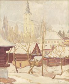 Winter scene in Helpa, 1936. Creator: Stefan Polkorab