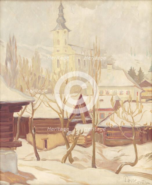 Winter scene in Helpa, 1936. Creator: Stefan Polkorab.