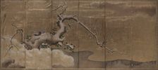 Winter Scene with Plum Trees and Pheasants (Birds Right), early 1600s. Creator: Kano Naonobu (Japanese, 1607-1650)