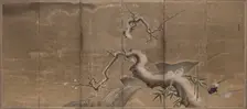 Winter Scene with Plum Trees and Pheasants , early 1600s. Creator: Kano Naonobu (Japanese, 1607-1650)