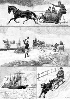 Winter Scenes in Newfoundland, 1890. Creator: R. Taylor