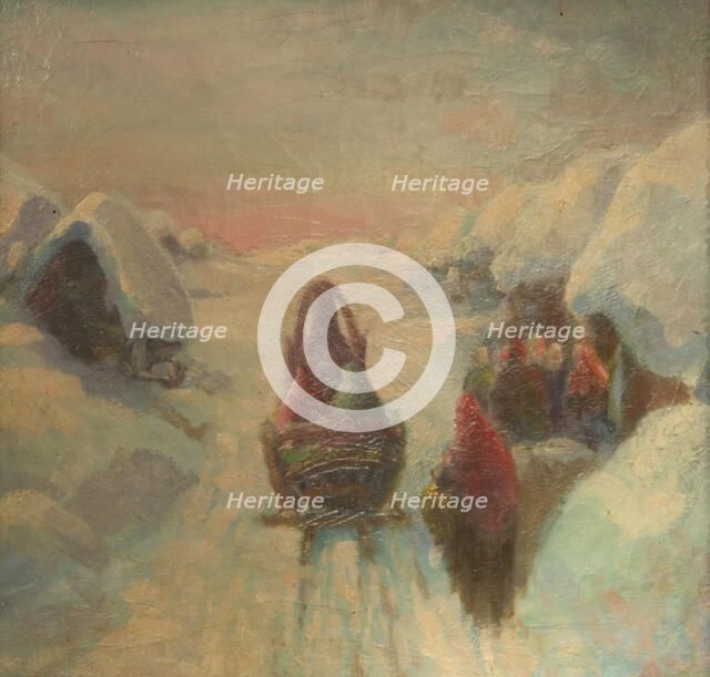 Winter. Sledge driving. Artist: Pervukhin, Konstantin Konstantinovich (1863-1915)