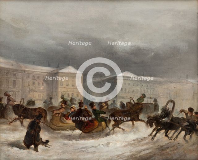 Winter Sleigh Rides, 19th century.