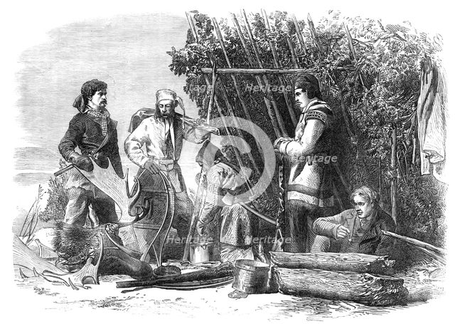 Winter sports in Canada: moose-hunting: the return, 1868. Creator: Unknown.