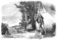 Winter sports in Canada: moose-hunting: game in sight, 1868. Creator: Unknown