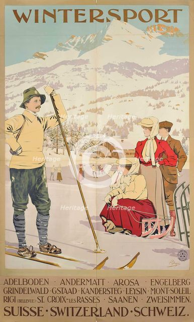Winter sports, Switzerland, c1900.