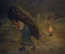 Winter - The faggot gatherers 1868-75. Creator: Jean Francois Millet