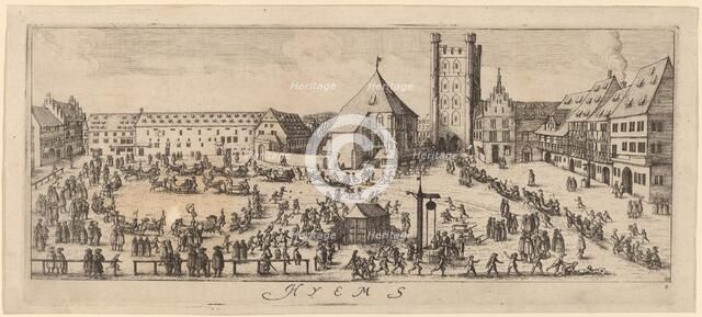 Winter: The Parade Ground, c. 1628/1629. Creator: Wenceslaus Hollar.