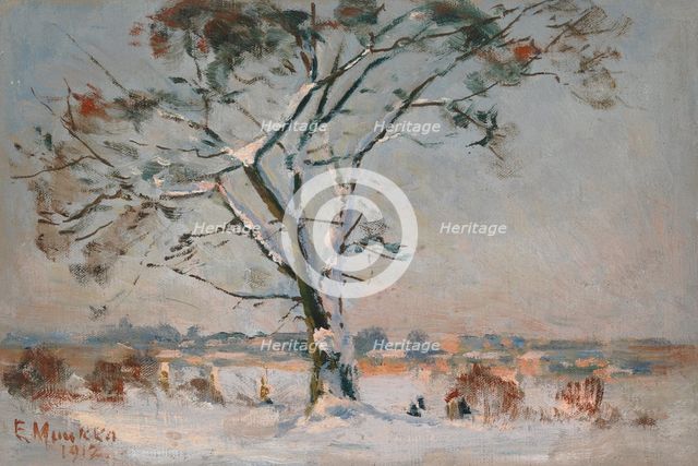 Winter theme, 1917. Creator: Elias Muukka.