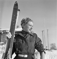 Winter vacation in Are, Sweden, 1949. Creator: Unknown