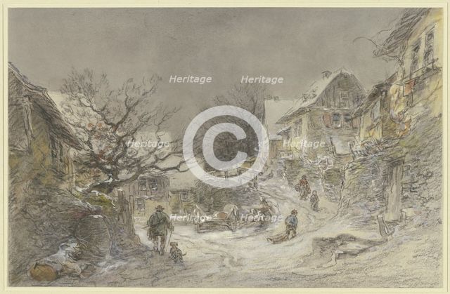Winter view of Falkenstein, c1840-1900. Creator: Anton Burger.