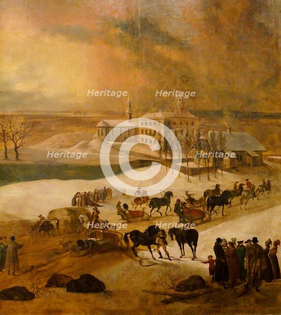 Winter view of Poltsamaa castle (Detail), 1793. Artist: Barisien, Friedrich Hartmann (1724-1796)