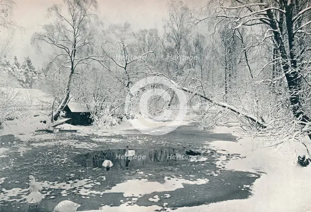 'Winter view of the open-air museum at Skansen', c1900. Artist: Unknown.