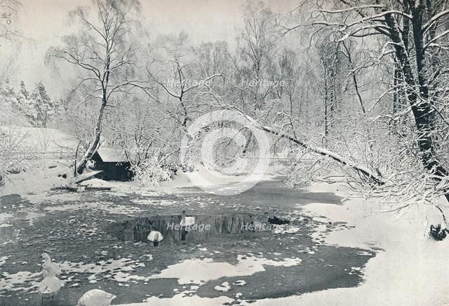 'Winter view of the open-air museum at Skansen', c1900. Artist: Unknown.