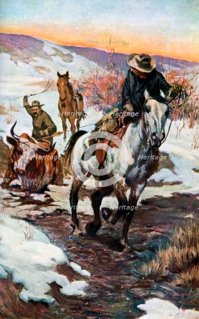 'Winter Work for the Cowboys', 1906 (1908-1909). Artist: Unknown