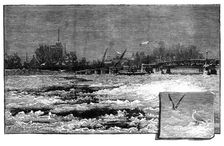 Wintry weather on the Thames: the river at Putney, 1881. Creator: Unknown