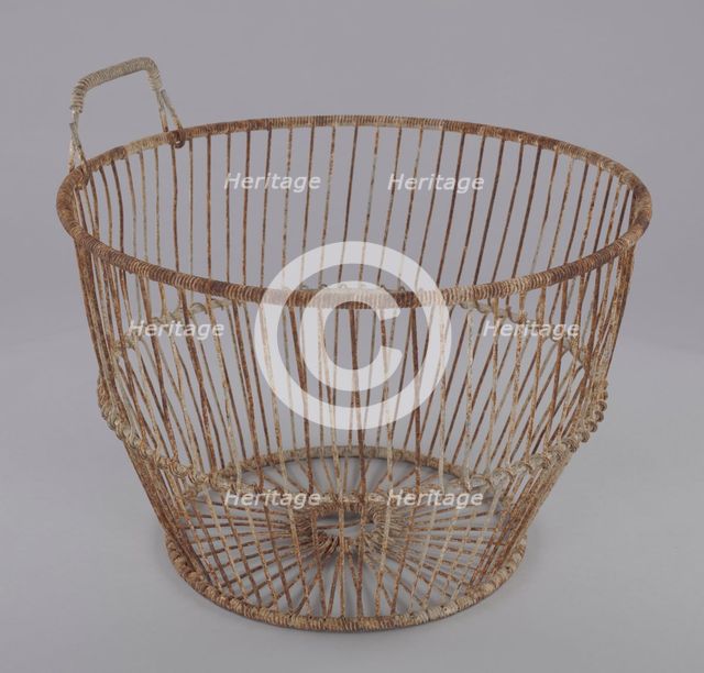 Wire oyster basket, 20th century. Creator: Unknown.