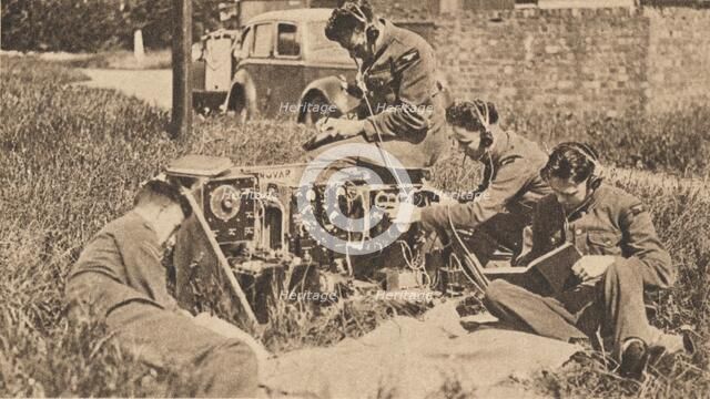 Wireless Operator Inside Latest Type of Training Machine, 1940. Artist: Unknown