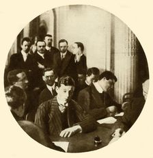 Wireless operator...RMS Titanic 1912, (1935). Creator: Unknown