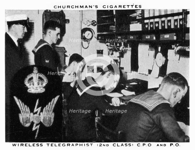 Wireless Telegraphist, (2nd Class), C.P.O and P.O, 1937.Artist: WA & AC Churchman