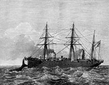 Wiring a whale by the Persian Gulf Submarine Telegraph Cable, 1873. Creator: Unknown