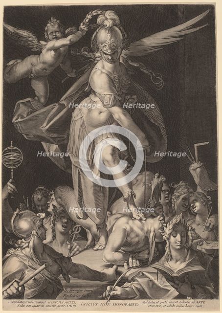 Wisdom Conquering Ignorance, c.1597. Creator: Aegidius Sadeler II.