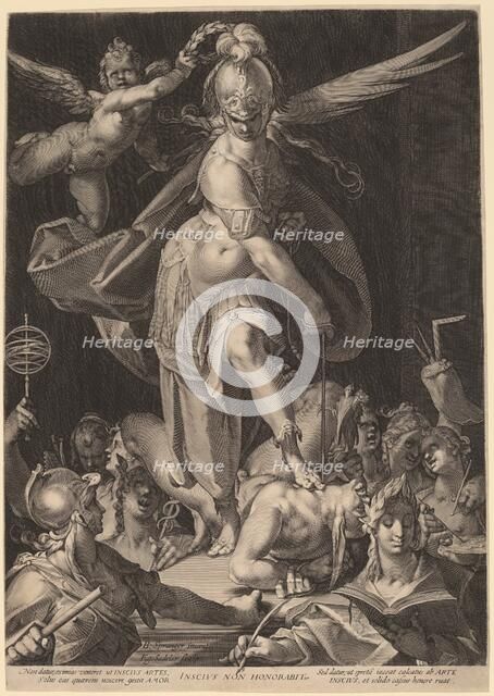 Wisdom Conquering Ignorance, c.1597. Creator: Aegidius Sadeler II.