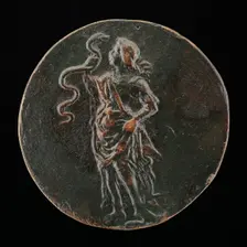 Wisdom Gazing at a Serpent [reverse], c. 1500. Creator: Unknown