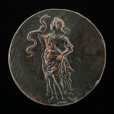 Wisdom Gazing at a Serpent [reverse], c. 1500. Creator: Unknown