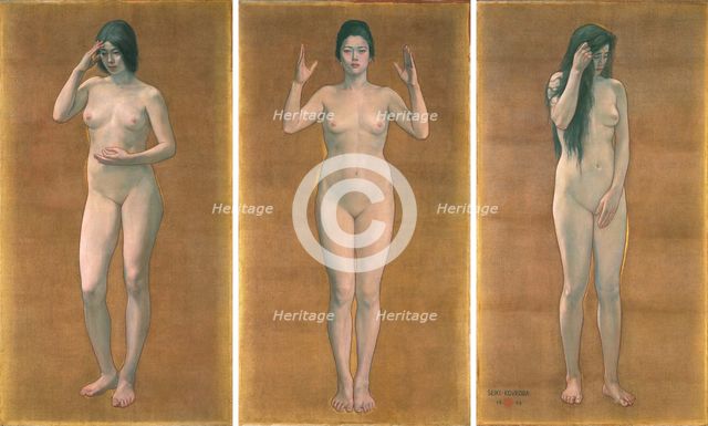 Wisdom, Impression, Sentiment (Triptych), 1899. Creator: Seiki; Kuroda (1866-1924).