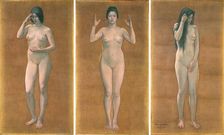 Wisdom, Impression, Sentiment (Triptych), 1899. Creator: Seiki; Kuroda (1866-1924)