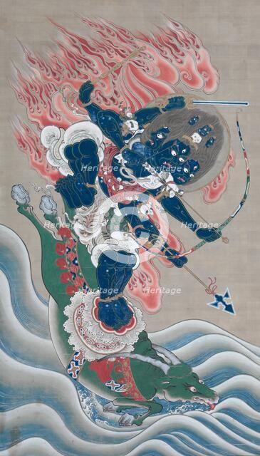 Wisdom King of Great Awe-inspiring Power (Daiitoku myoo), mid-1800s. Creator: Unknown.