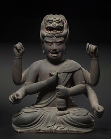 Wisdom King of Passion (Aizen myoo), 1300s. Creator: Unknown