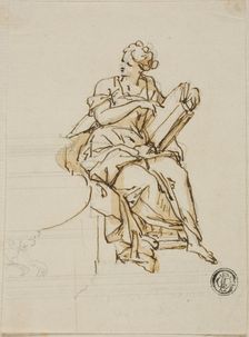 Wisdom: Unexecuted Design for the Monument to the First Duke of Marlborough, c. 1733. Creators: John Michael Rysbrack, Sir James Thornhill