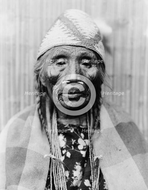 Wishram female type (front), 1910, c1915. Creator: Edward Sheriff Curtis.