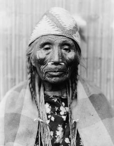 Wishram female type (front), 1910, c1915. Creator: Edward Sheriff Curtis
