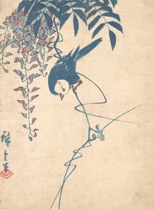 Wisteria and White-headed Bird, ca. 1842., ca. 1842. Creator: Ando Hiroshige