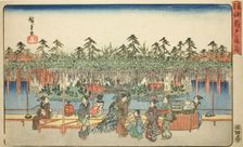 Wisteria at Kameido (Kameido Tenjin fuji hana), from the series "Famous Places in the...", c1839/42. Creator: Ando Hiroshige