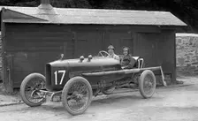 WJ Watson's Vauxhall at the RAC Isle of Man TT race, 10 June 1914. Artist: Bill Brunell