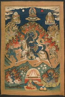 Wrathful Form of the Goddess Saraswati (Magzor Gyalmo) or Palden Llamo, 20th century. Creator: Unknown