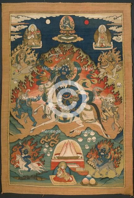 Wrathful Form of the Goddess Saraswati (Magzor Gyalmo) or Palden Llamo, 20th century. Creator: Unknown.