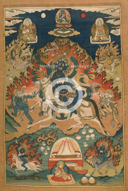 Wrathful Form of the Goddess Saraswati (Magzor Gyalmo) or Palden Llamo, 20th century. Creator: Unknown.